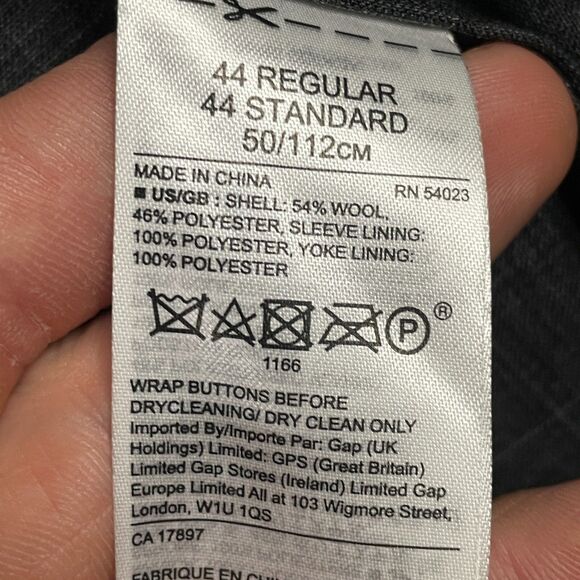 Banana Republic Sport Coat Mens 44R Gray Plaid Performance Wool Lightweight - Picture 7 of 16